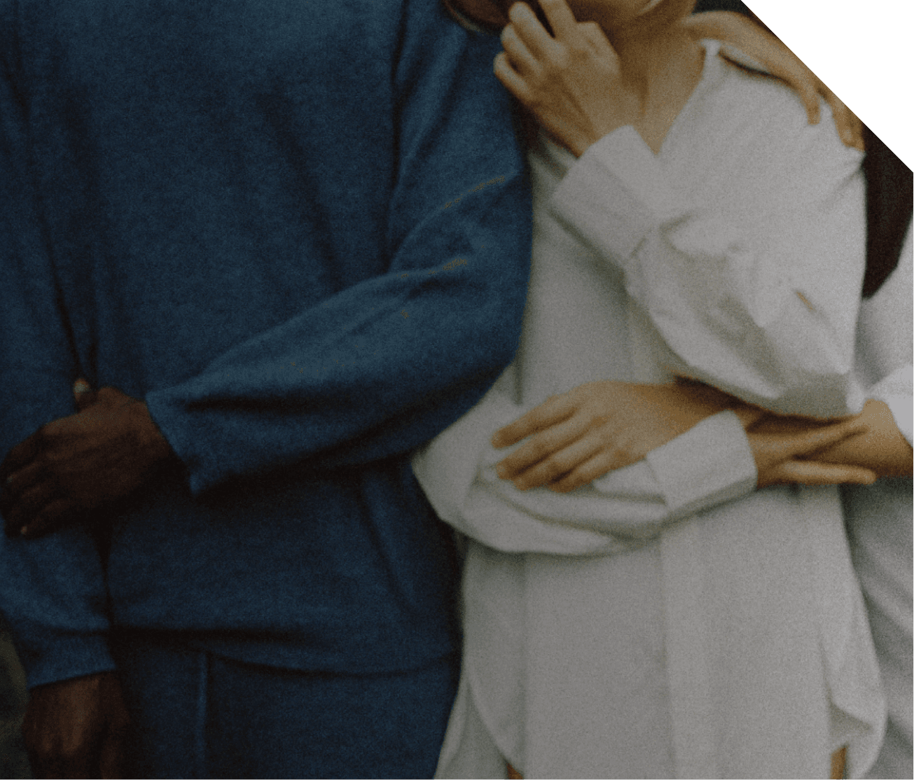 A family holding each other
